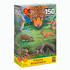 QUEBRA CABEÇA PUZZLE FAUNA BRASILEIRA COM 150 PEÇAS - GROW