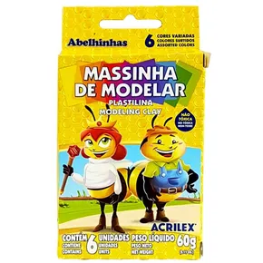 MASSA DE MODELAR COM 6 CORES 60G - ACRILEX