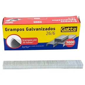 GRAMPO 26/6 GALVANIZADO CAIXA COM 5000 GRAMPOS - MAKE+