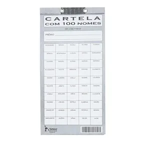 CARTELA DE RIFA COM 100 NOMES UNIDADE - TAMOIO
