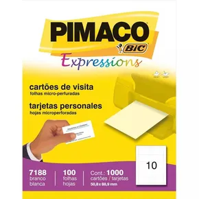 CARTAO DE VISITA 50,8X88,9MM C/1000 CART.BRANCO PIMACO